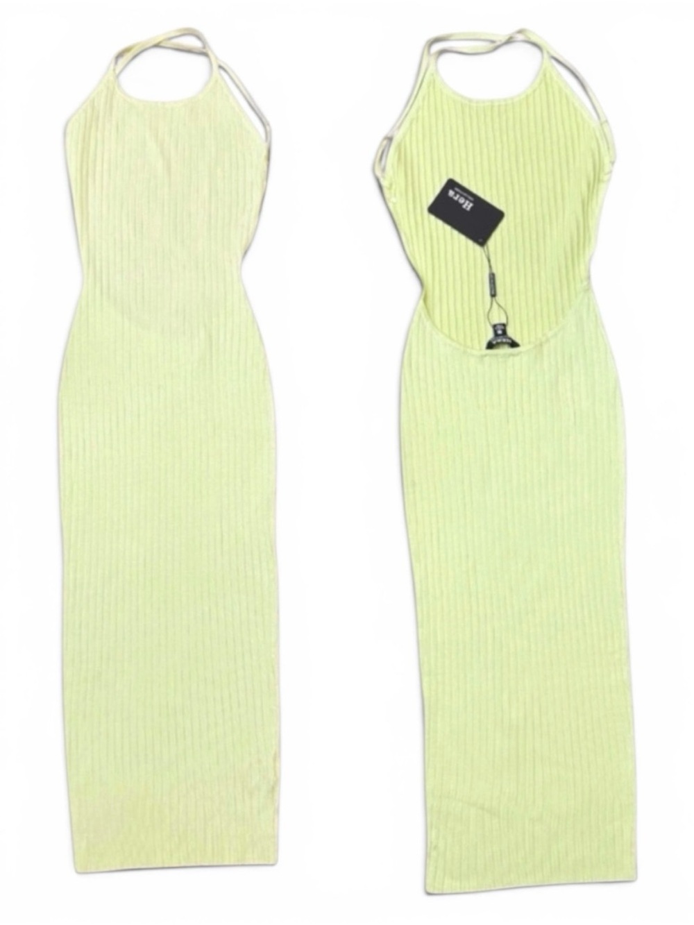 Hera Collection Ribbed Backless Midi Dress